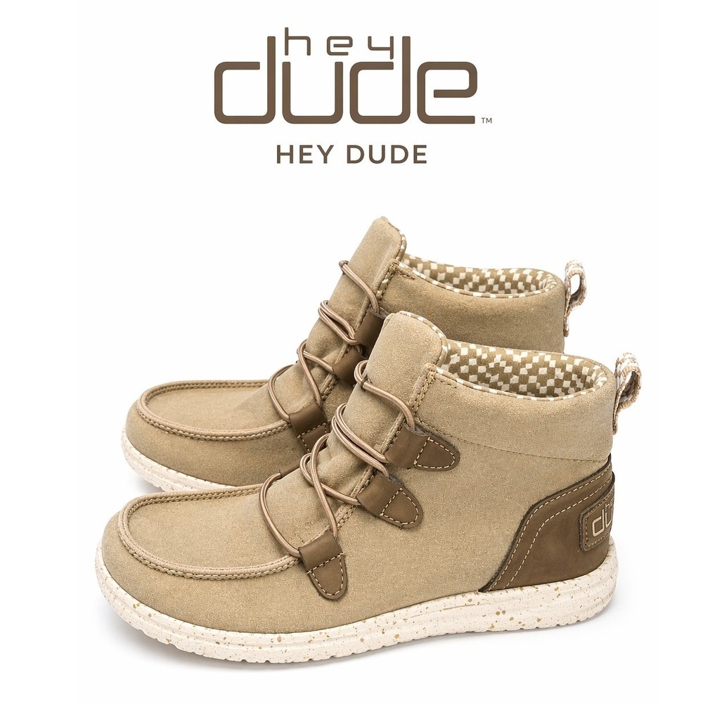 Hey Dude Wally Mid Tan Boots Casual Comfort Shoes Lace